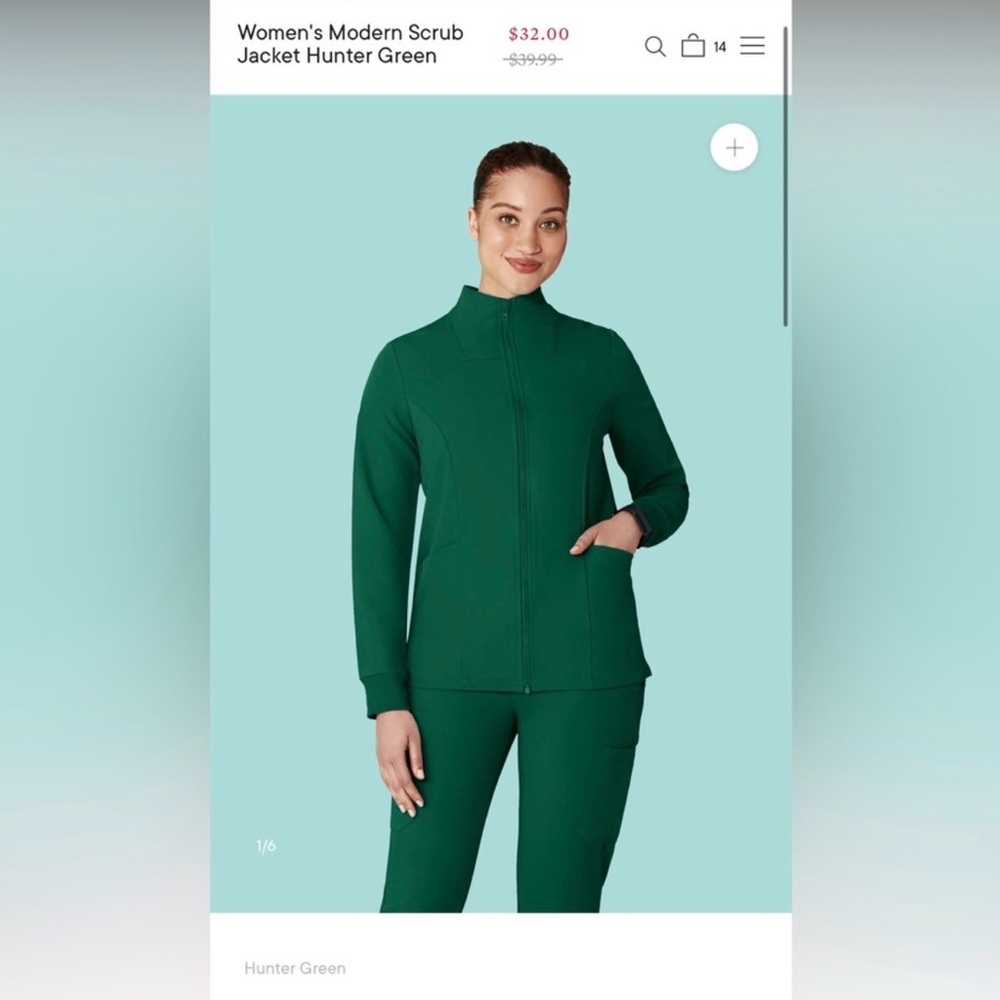 Women's Modern Scrub Jacket - Hunter Green